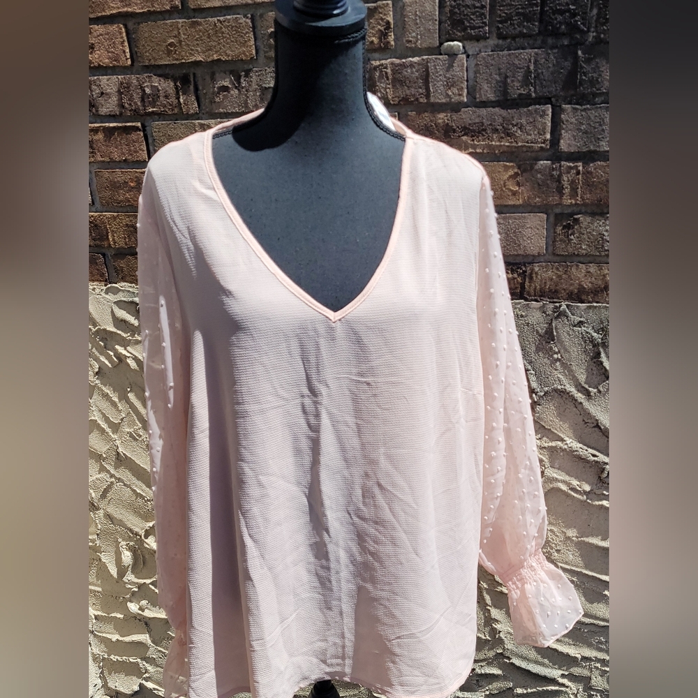 Women's Plus size  Top. Blouse. Size 18 . New. Lane Bryant Chiffon Top. Sheer.